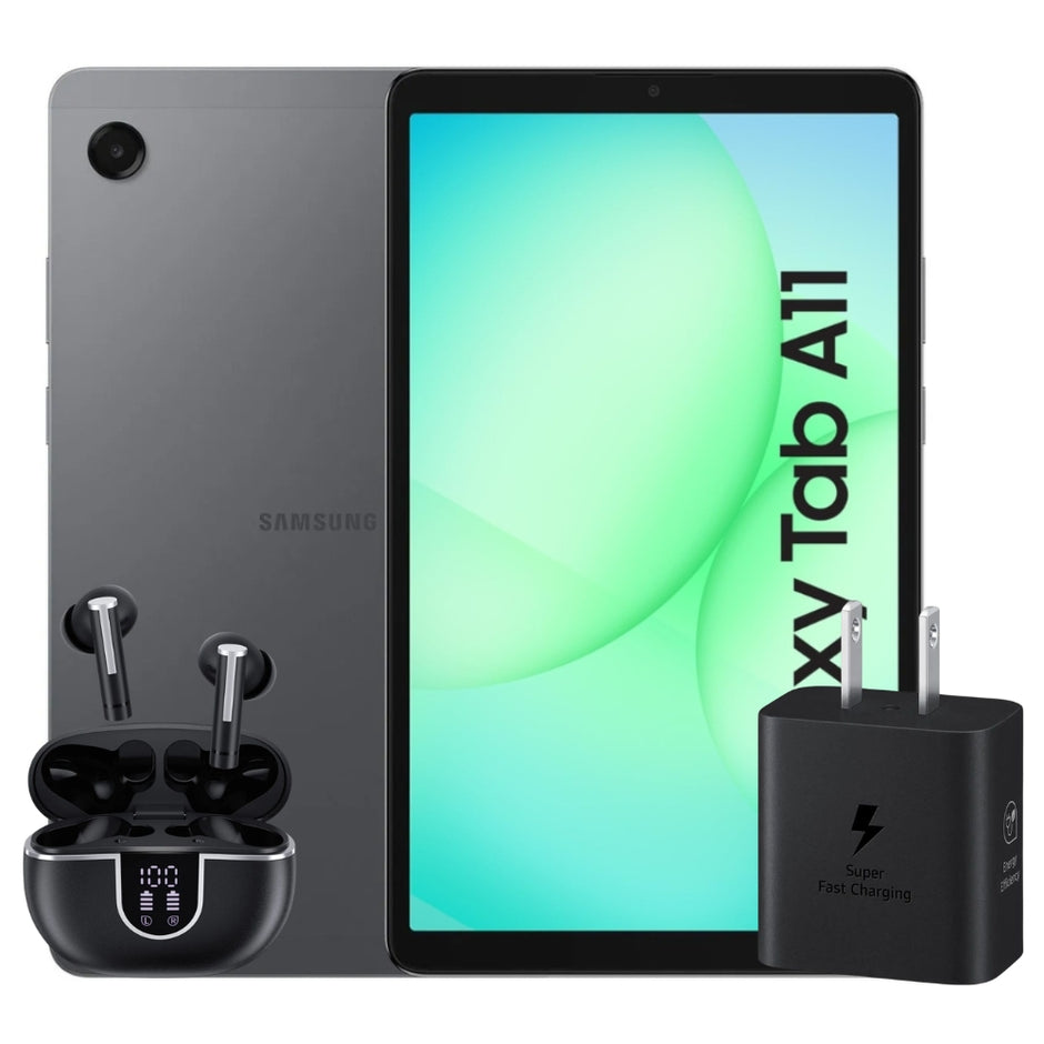 Tablet Samsung Galaxy Tab A11 Wi-Fi Pantalla 8.7” 128GB/8GB + Audífonos Inalámbricos X-KIM Xbeats X29 + Cargador Samsung 25W Carga Rápida USB-C