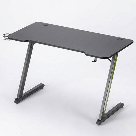 Escritorio Gamer TechGo MPCG-07 Diseño Z Superficie Texturizada 120cm*60cm Portavasos Soporte Diadema