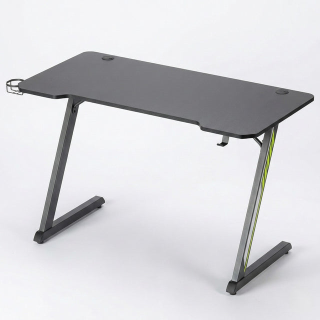 Escritorio Gamer TechGo MPCG-07 Diseño Z Superficie Texturizada 120cm*60cm Portavasos Soporte Diadema