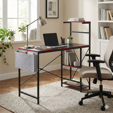 Escritorio Gamer TechGo MPCG-15 Compacto Superficie Texturizada 110cm*50cm Estantería Bolsa Organizadora