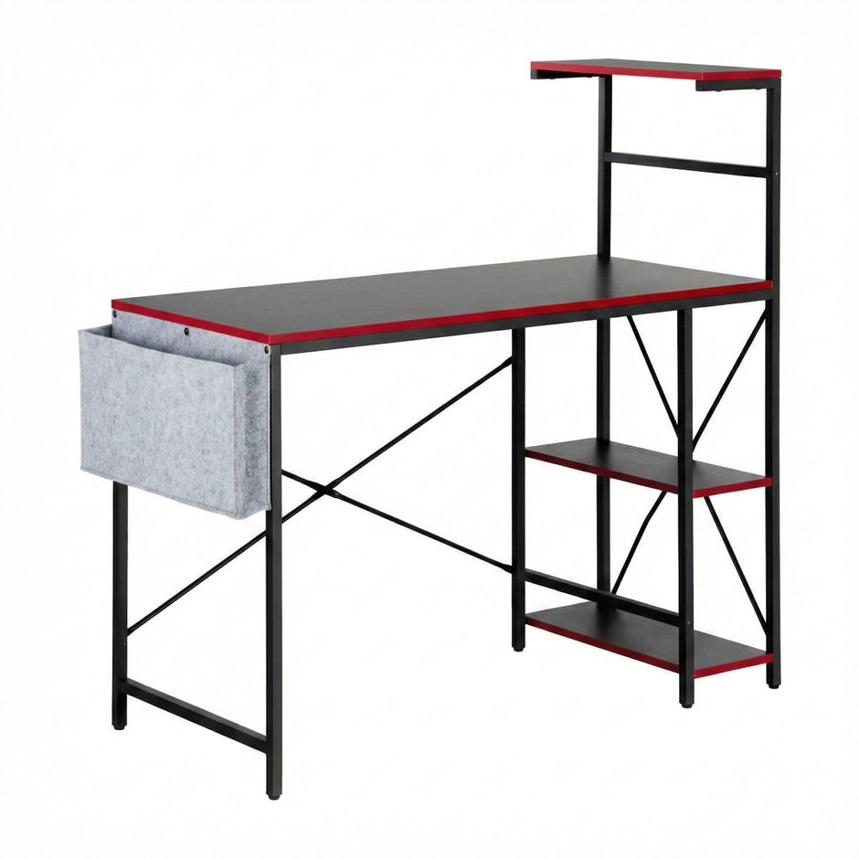 Escritorio Gamer TechGo MPCG-15 Compacto Superficie Texturizada 110cm*50cm Estantería Bolsa Organizadora