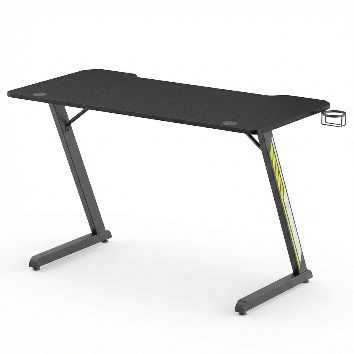 Escritorio Gamer TechGo MPCG-07 Diseño Z Superficie Texturizada 120cm*60cm Portavasos Soporte Diadema