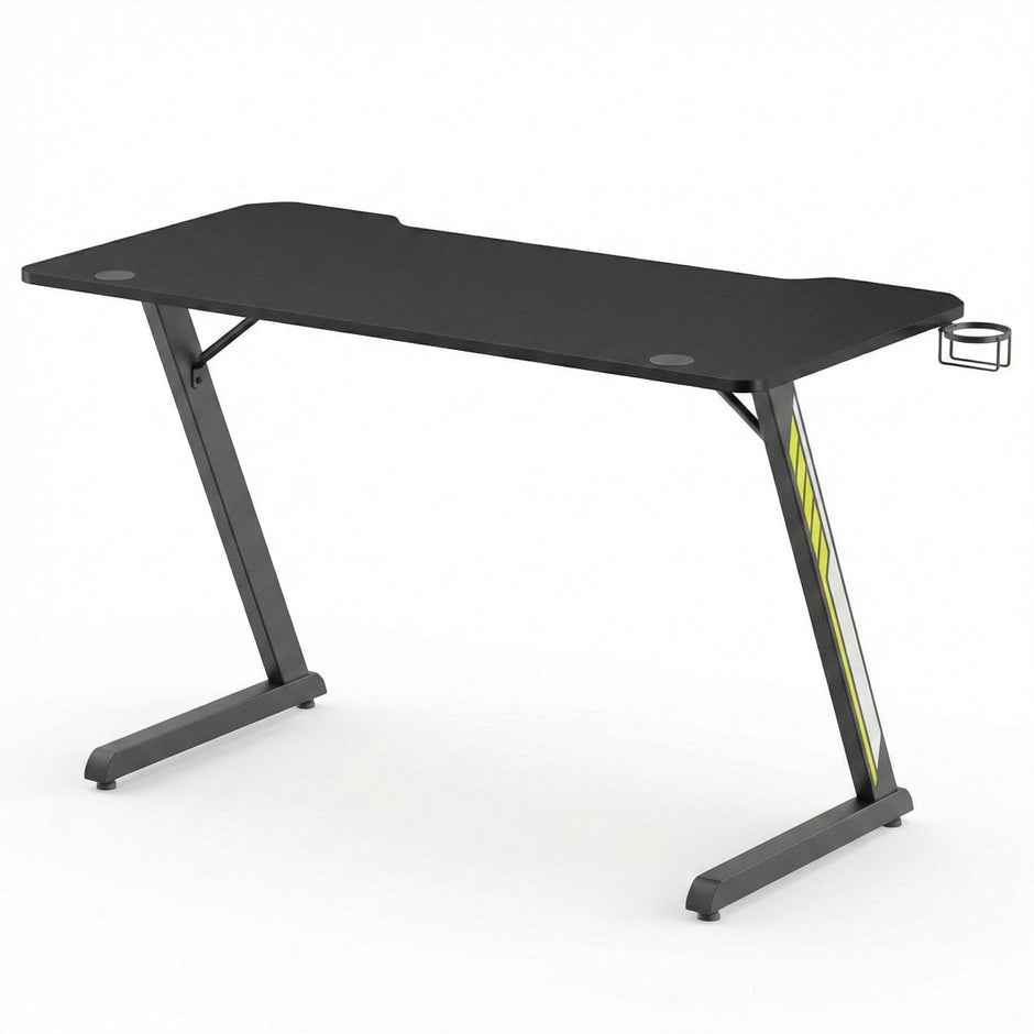 Escritorio Gamer TechGo MPCG-07 Diseño Z Superficie Texturizada 120cm*60cm Portavasos Soporte Diadema