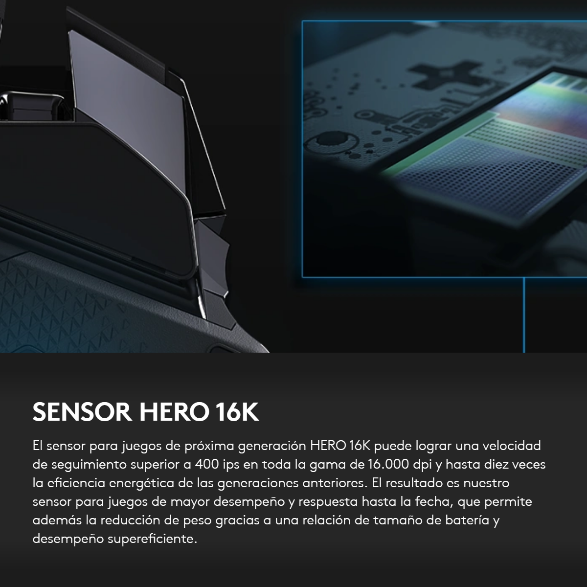 Mouse Gamer Inalámbrico Logitech G502 LIGHTSPEED 25600 DPI Sensor HERO 25K RGB LIGHTSYNC - Negro