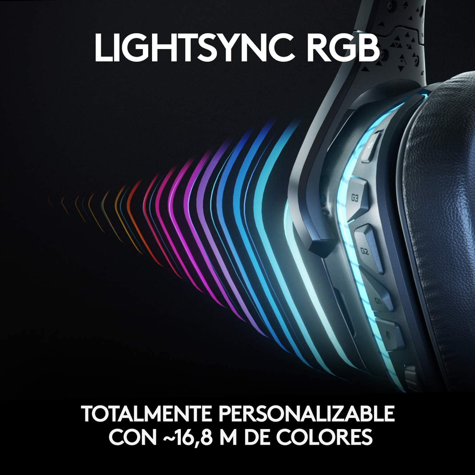 Logitech G935, Diadema Gamer Inalámbrica 7.1 / Rgb Lightsync