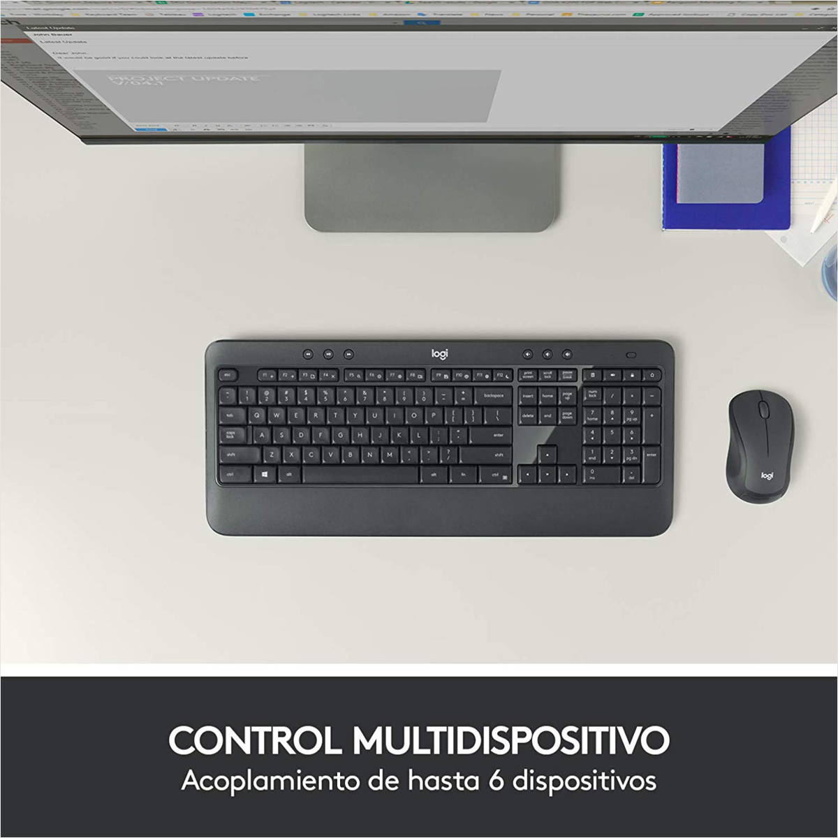 Combo Inalámbrico Logitech Mk540 + Pad Mouse Studio Series