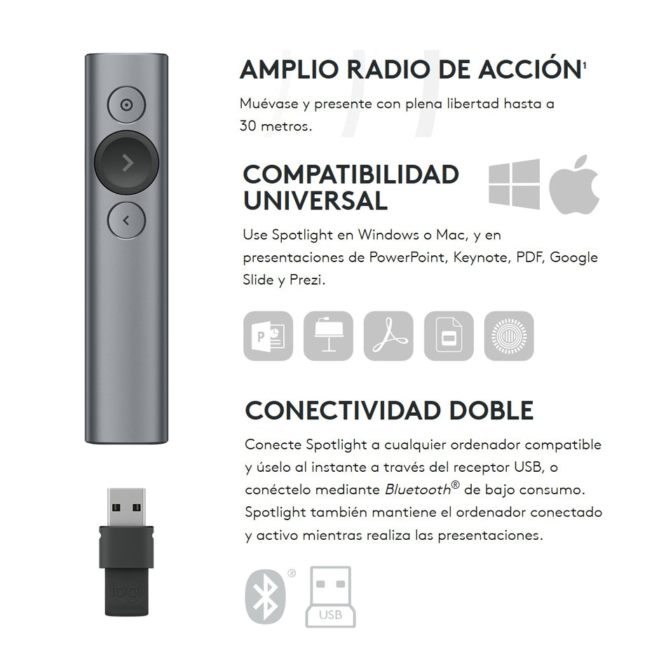 Control Inalámbrico Avanzado para Presentaciones Logitech Spotlight
