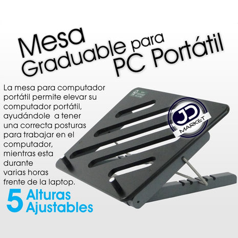 Base Para Portátil De Lujo En Madera, Inclinación 5 Niveles
