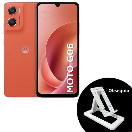 Celular Motorola Moto G06 Dual SIM 6.9” 120Hz 128GB/4GB+8GB RAM Boost 50MP AI IP64 5200mAh - Naranja