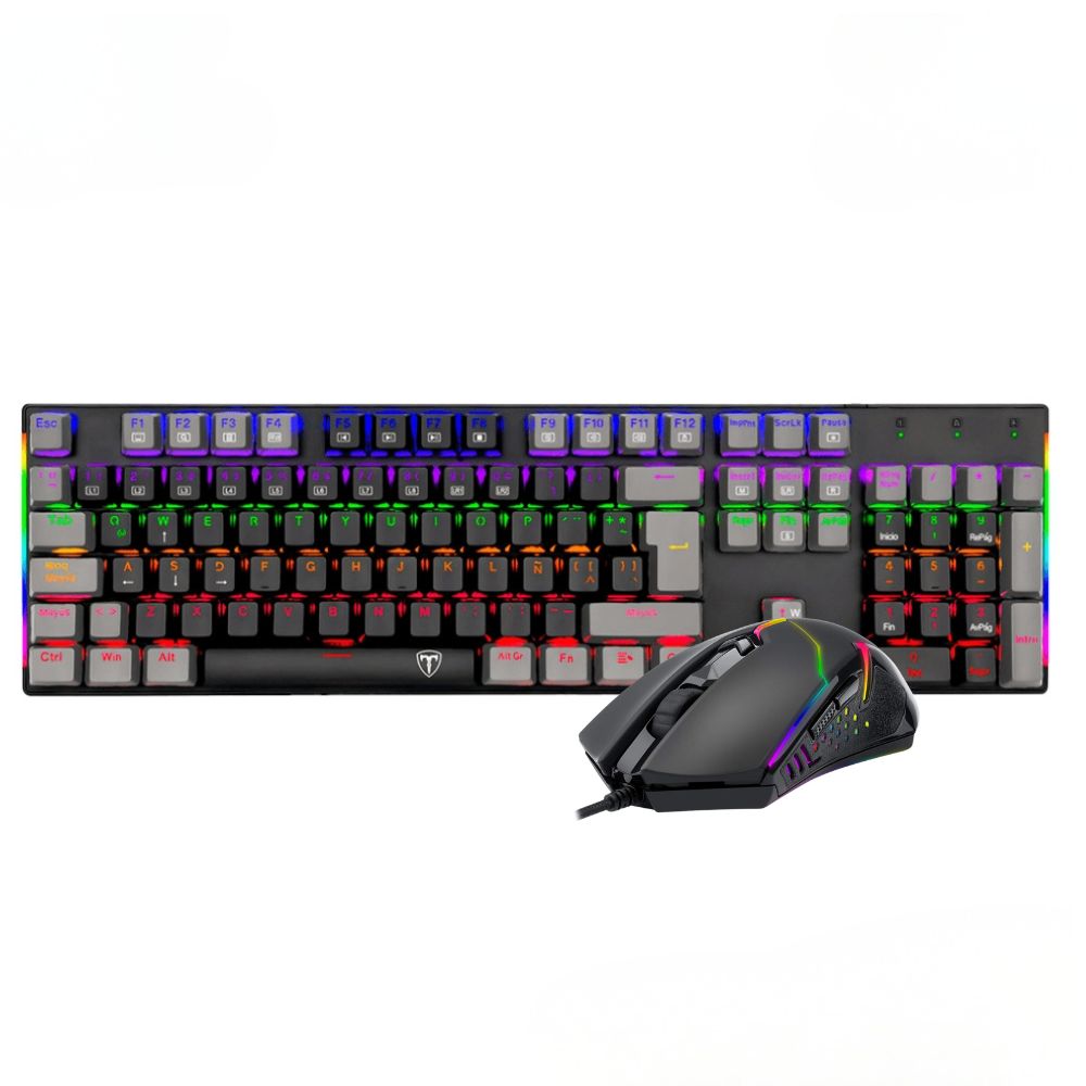 Combo Gamer Teclado Mecánico T-DAGGER Naxos T-TGK310GB + Mouse Redragon Centrophorus M601 RGB 7200 DPI