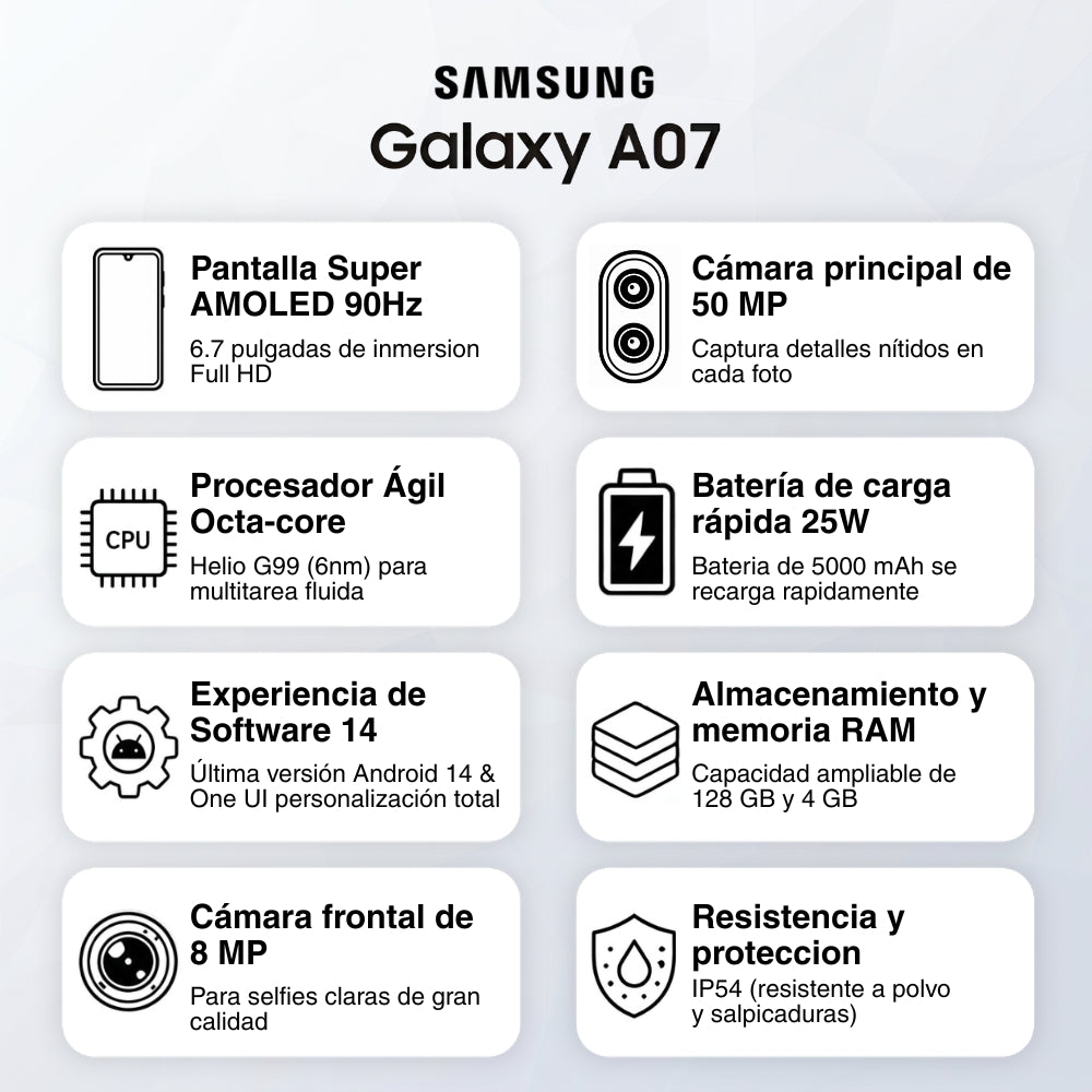 Celular Samsung Galaxy A07 Dual SIM PLS LCD 6.7