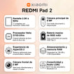 Tablet Xiaomi Redmi Pad 2 Wi-Fi IPS 11” 2.5K 90Hz Helio G100 128GB/4GB Audio Dolby Atmos® 9000mAh - Gris