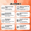 Parlante Bluetooth JBL Xtreme 4 Sonido Pro 100W RMS AI Boost Auracast IP67 Batería 24h Power Bank - Negro