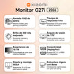 Monitor Gaming Xiaomi G27i 2026 Panel IPS 27” Full HD 1080p Frecuencia 200Hz Respuesta 1ms HDR400