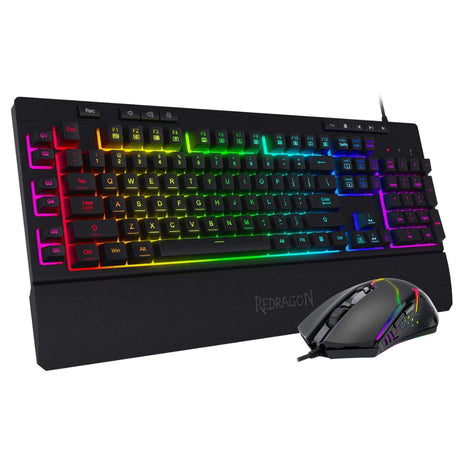 Combo Gamer Teclado Membrana Redragon Shiva K512RGB + Mouse Centrophorus2 M601RGB 7200 DPI Pesas