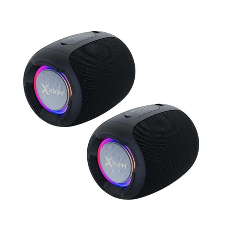 Kit x 2 Parlante Bluetooth Portátil X-KIM XCLUSIVE AUDIO PORT TWS 10W RGB MicroSD/USB/AUX/FM 3600mAh IPX5