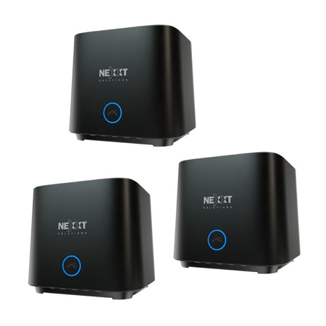 Pack x3 Router Nexxt Bolt Ac1200, Wi-fi 5, Tecnología Mesh, Compatible Google Home / Alexa / Siri, Negro