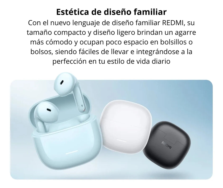 Audífonos Inalámbricos Xiaomi Redmi Buds 8 Active TWS Bluetooth 5.4 Micrófono Dual IA 37h Batería, IP54 - Blanco