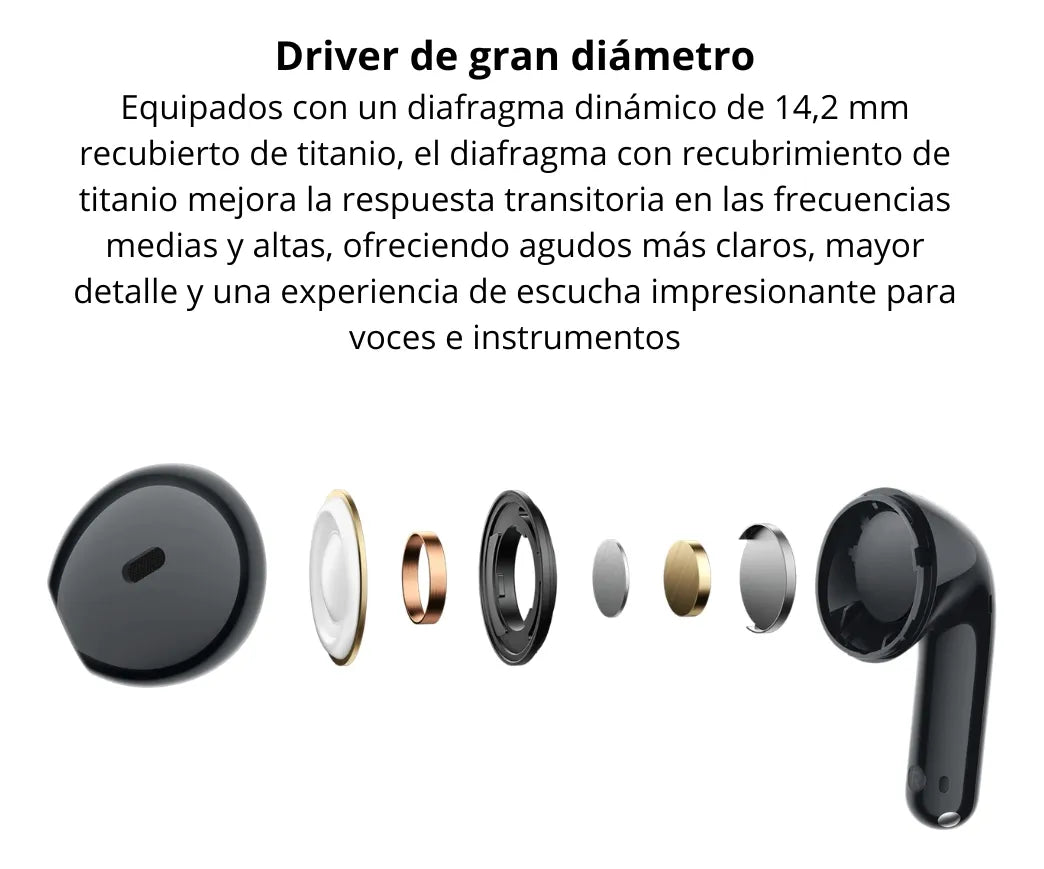 Audífonos Inalámbricos Xiaomi Redmi Buds 8 Active TWS Bluetooth 5.4 Micrófono Dual IA 37h Batería, IP54 - Blanco