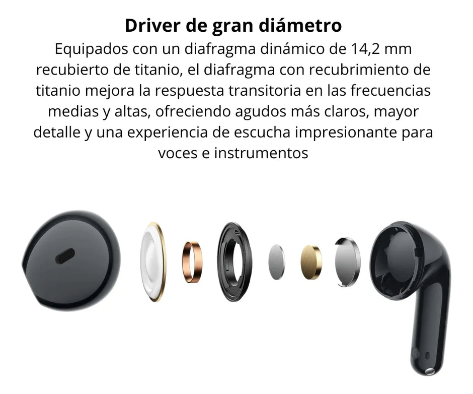 Audífonos Inalámbricos Xiaomi Redmi Buds 8 Active TWS Bluetooth 5.4 Micrófono Dual IA 37h Batería, IP54 - Blanco
