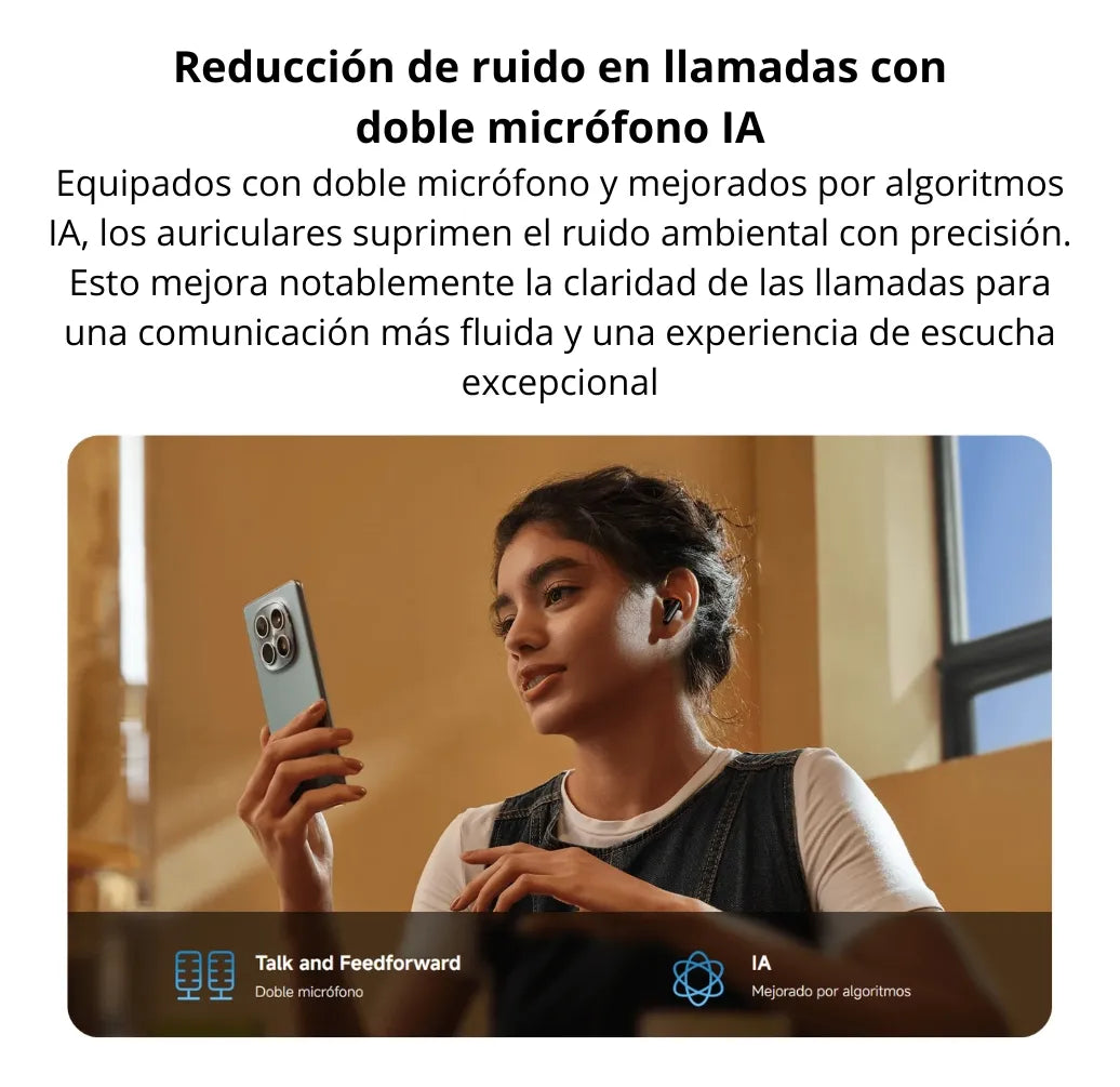 Audífonos Inalámbricos Xiaomi Redmi Buds 8 Active TWS Bluetooth 5.4 Micrófono Dual IA 37h Batería, IP54 - Blanco