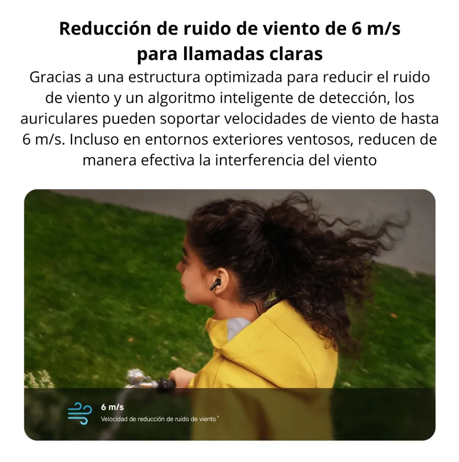 Audífonos Inalámbricos Xiaomi Redmi Buds 8 Active TWS Bluetooth 5.4 Micrófono Dual IA 37h Batería, IP54 - Blanco