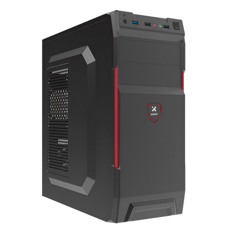 Gabinete Chasis PC Xtech XTQ-214 Torre Mediana ATX/Micro-ATX con Fuente de Poder 600W - Negro/Rojo