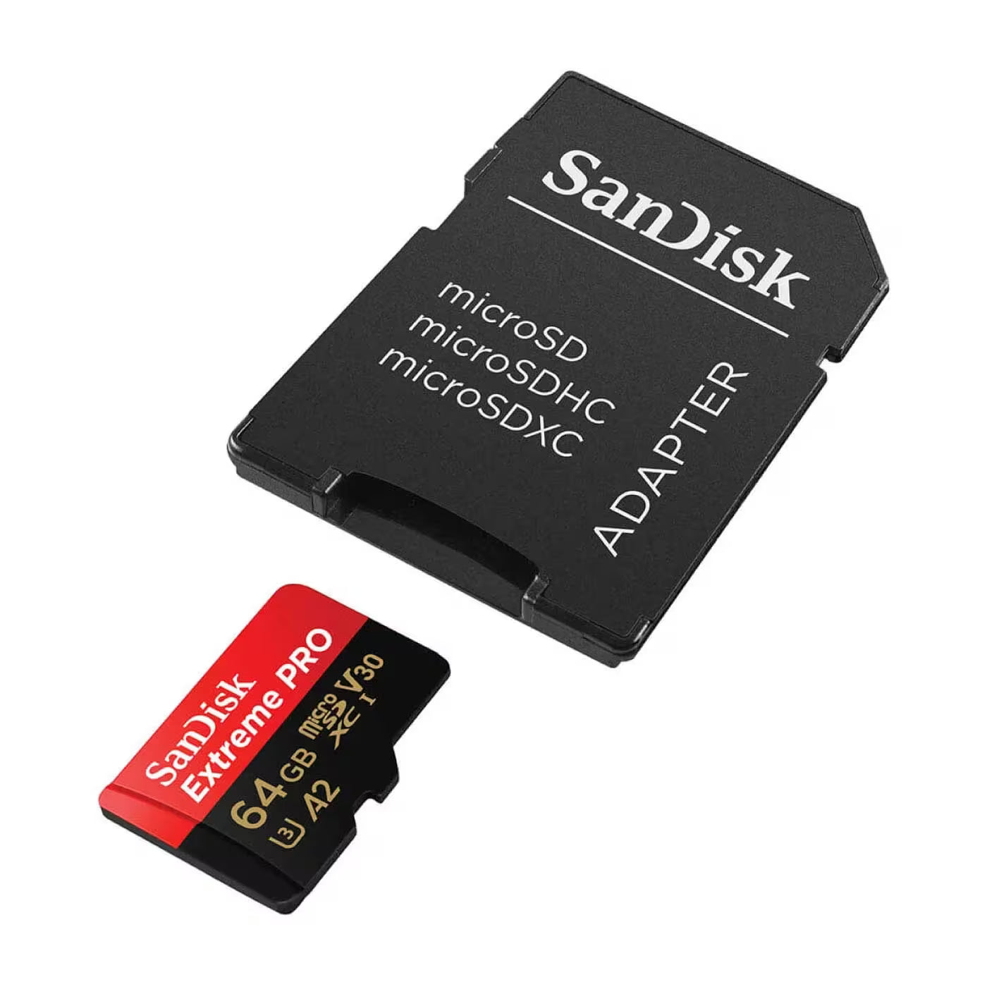 Memoria Micro SD 64GB SanDisk Extreme PRO 200MB/s A2 V30 U3 4K UHD GoPro Drone + Adaptador SD