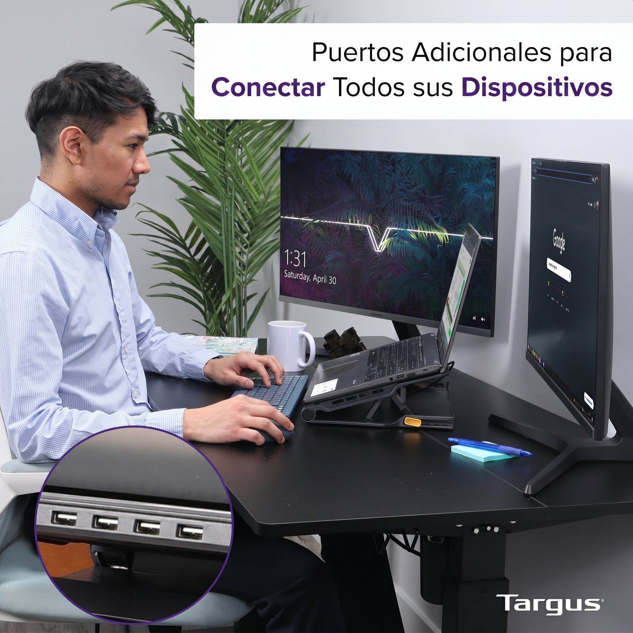 Base Refrigerante Targus AWE81US Reclinable con 4 Puertos USB para Laptop con Ventilación Activa