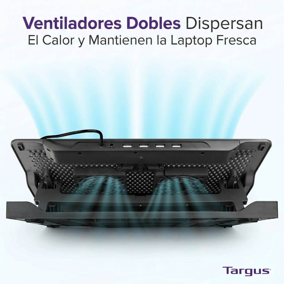 Base Refrigerante Targus AWE81US Reclinable con 4 Puertos USB para Laptop con Ventilación Activa