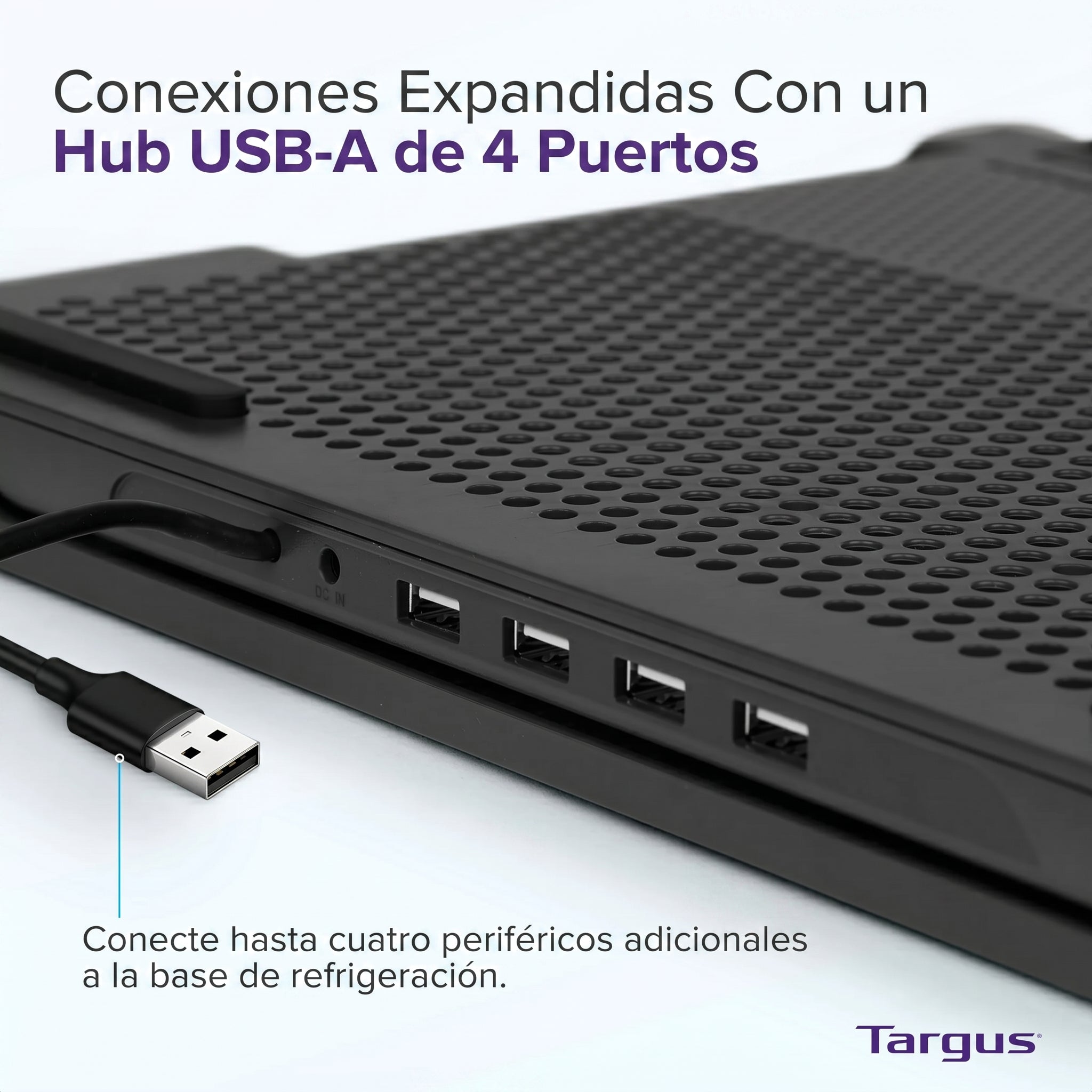 Base Refrigerante Targus AWE81US Reclinable con 4 Puertos USB para Laptop con Ventilación Activa