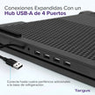 Base Refrigerante Targus AWE81US Reclinable con 4 Puertos USB para Laptop con Ventilación Activa